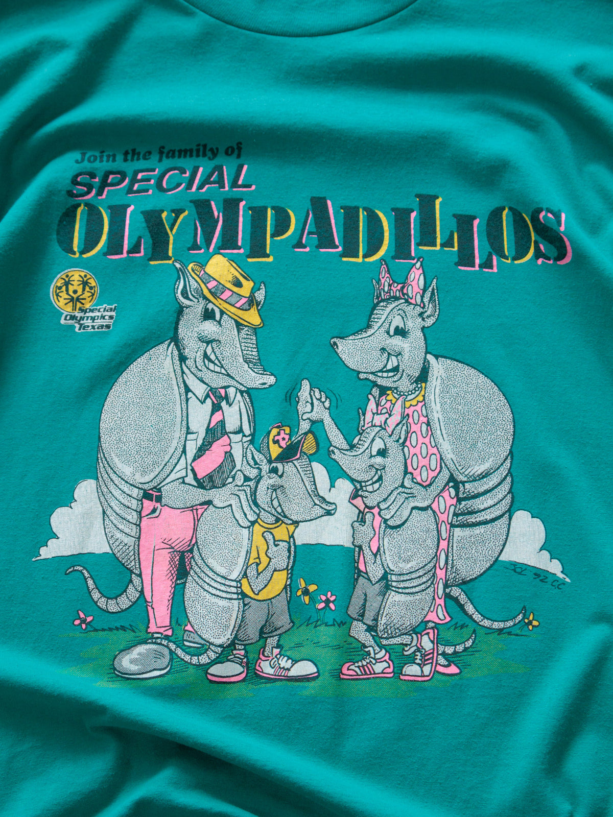 Vintage 90s Green Special Olympics Texas Olympadillos Tee (XL)