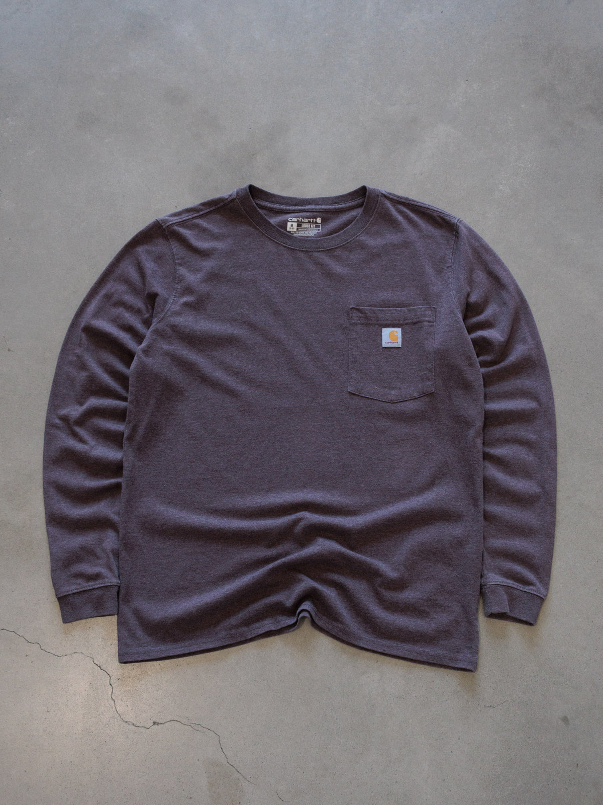 Vintage Purple Carhartt Pocket Long Sleeve Tee (Women's M)