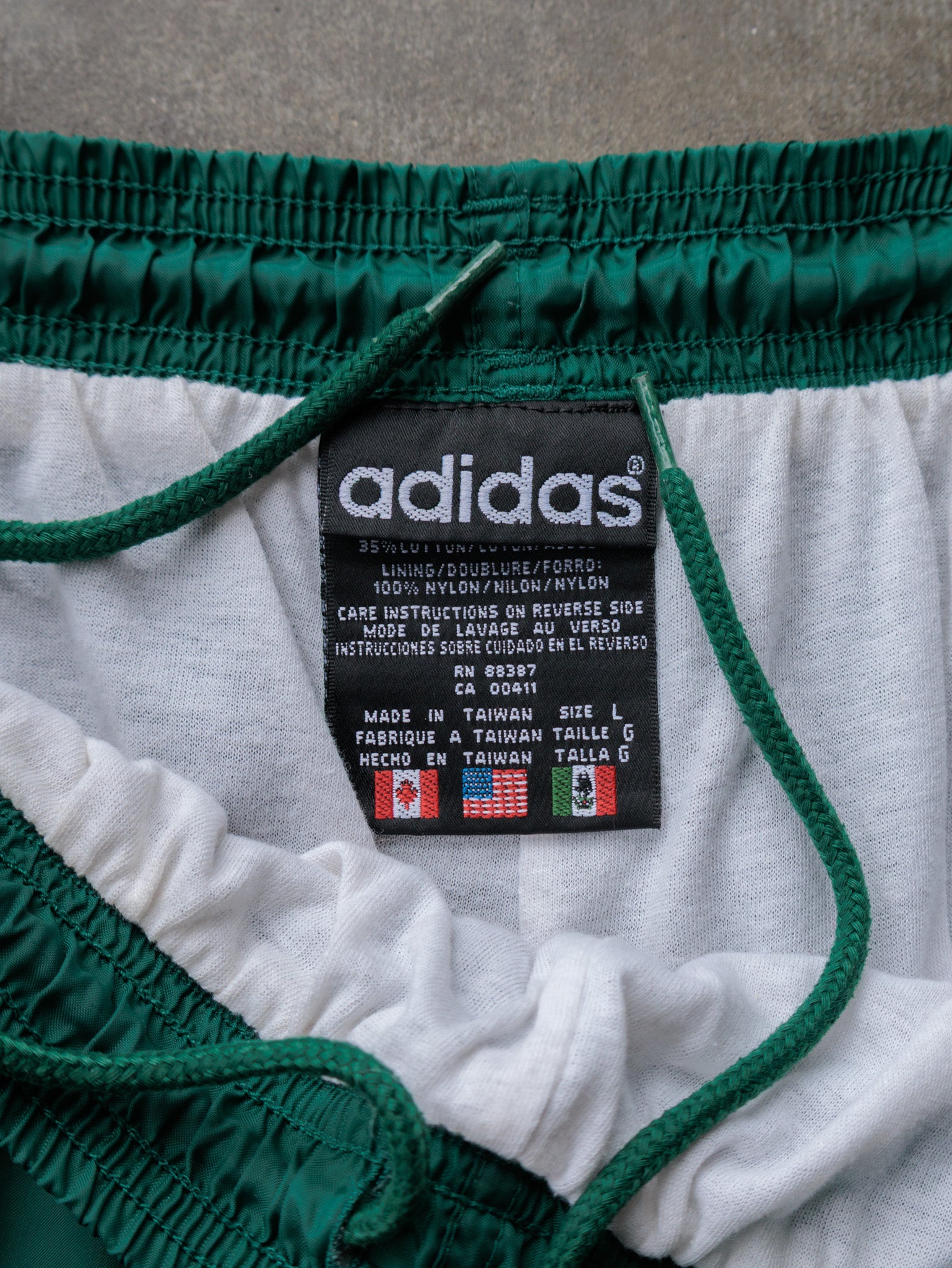 Vintage 90s Green Adidas Track Pants (L)