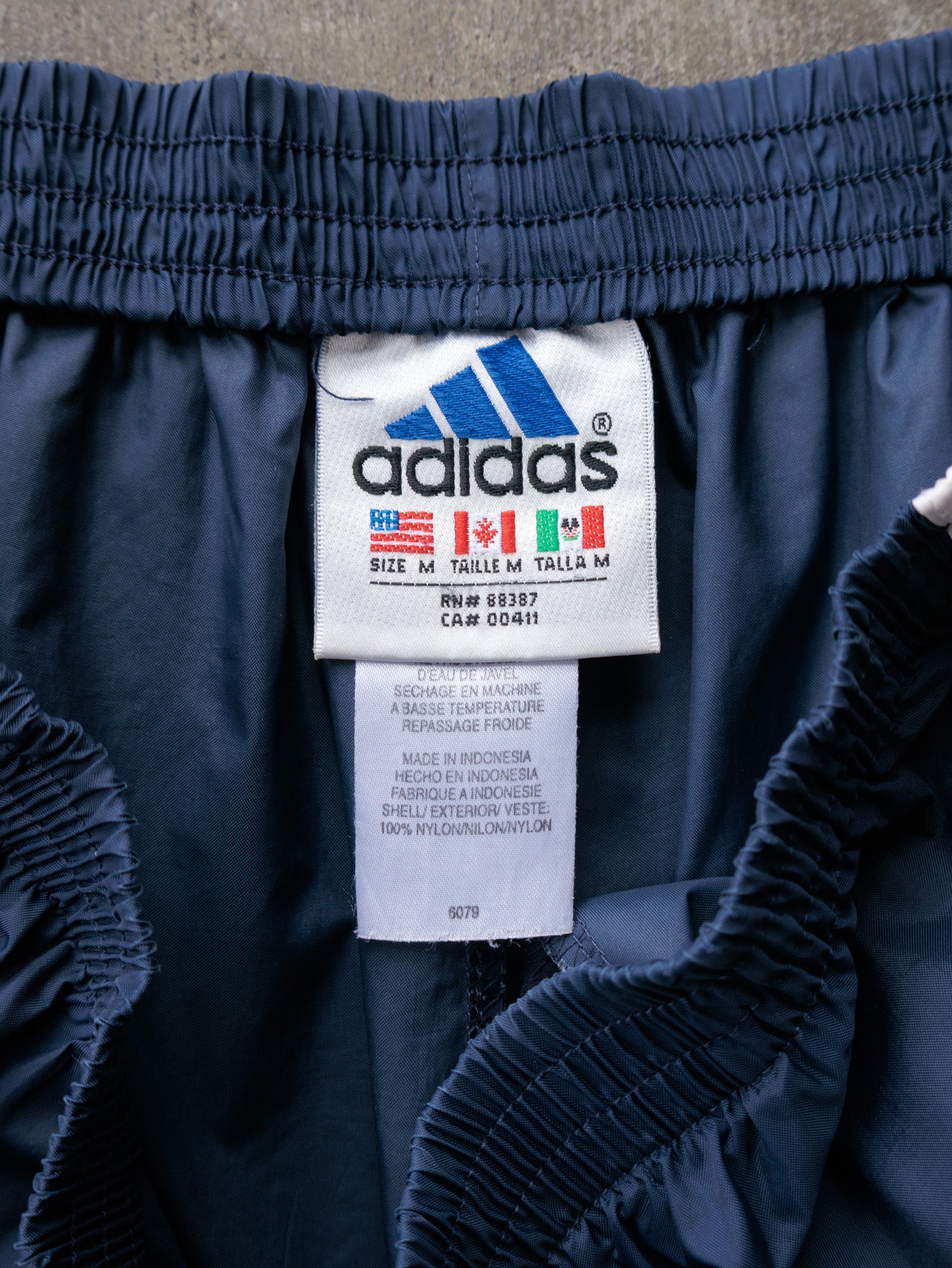 Vintage 00s Navy Adidas Snap Track Pants (M)