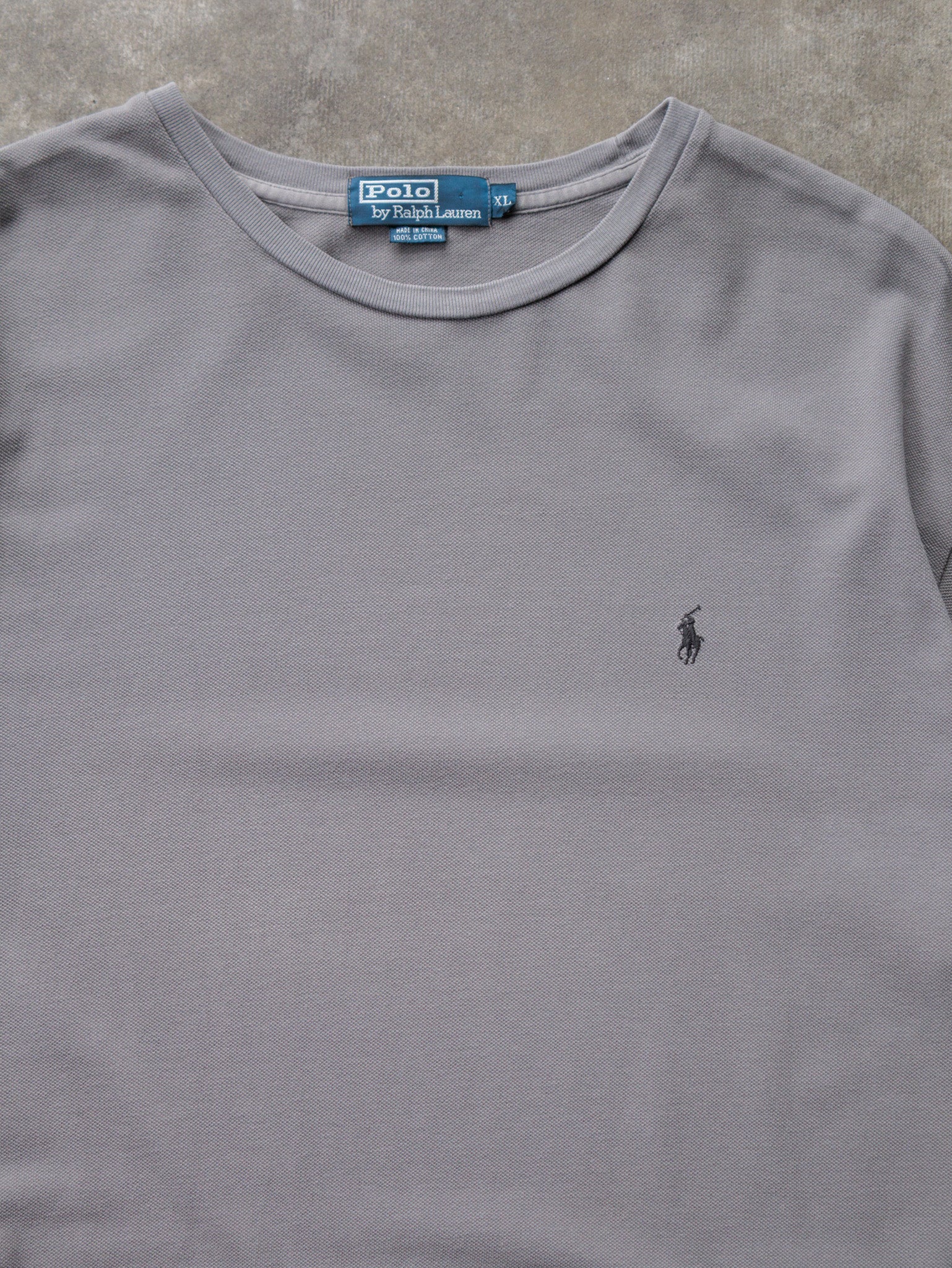 Vintage 00s Grey Polo Ralph Lauren Tee (XL)