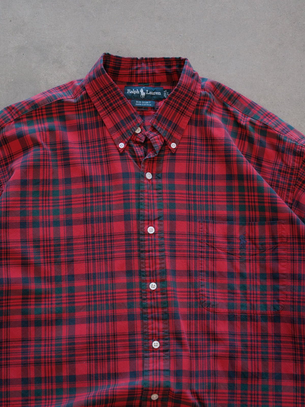 Vintage 90s Red Tartan Ralph Lauren Shirt (L)