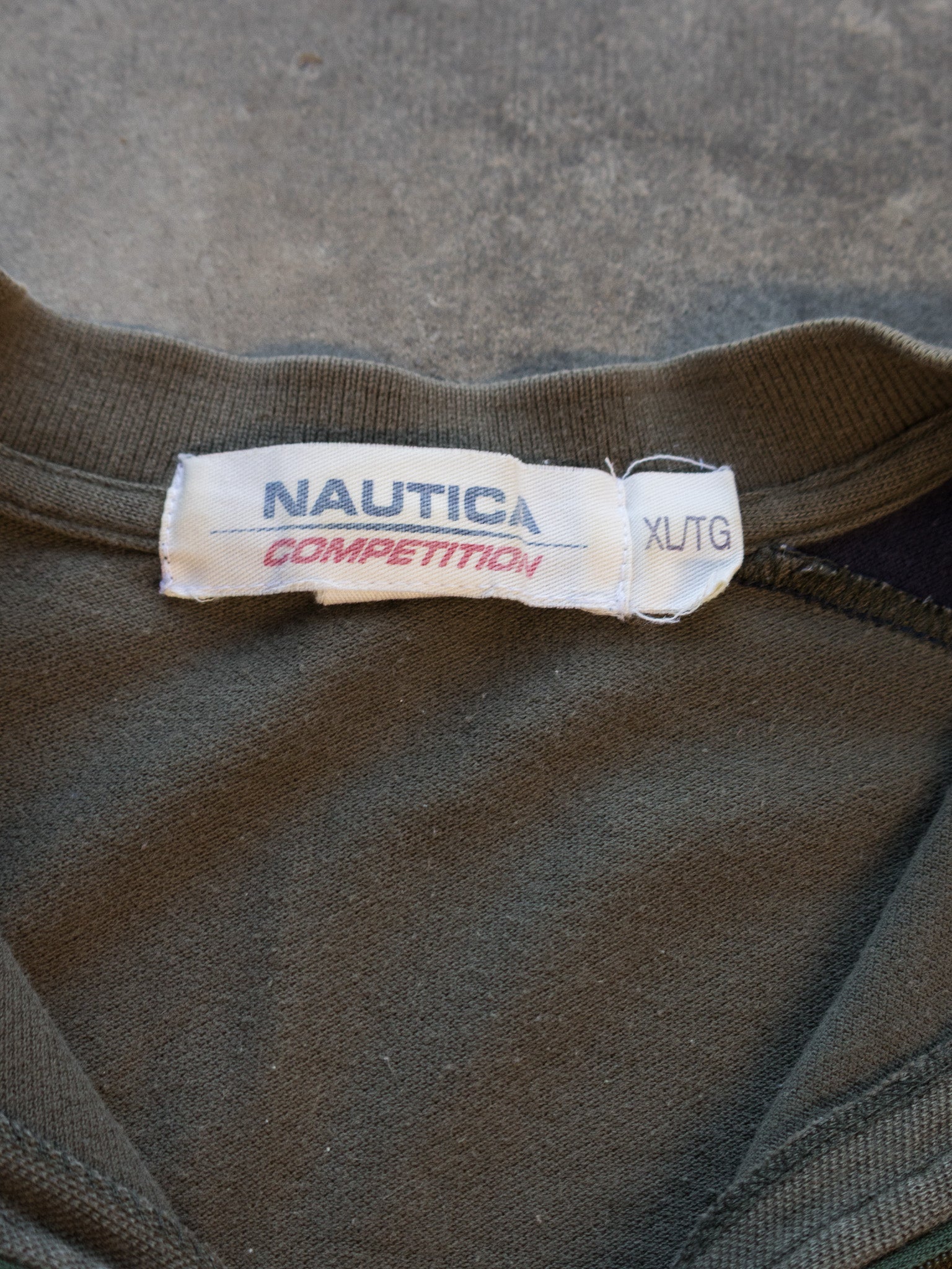 Vintage Green Nautica Quarter Zip Tee (XL)