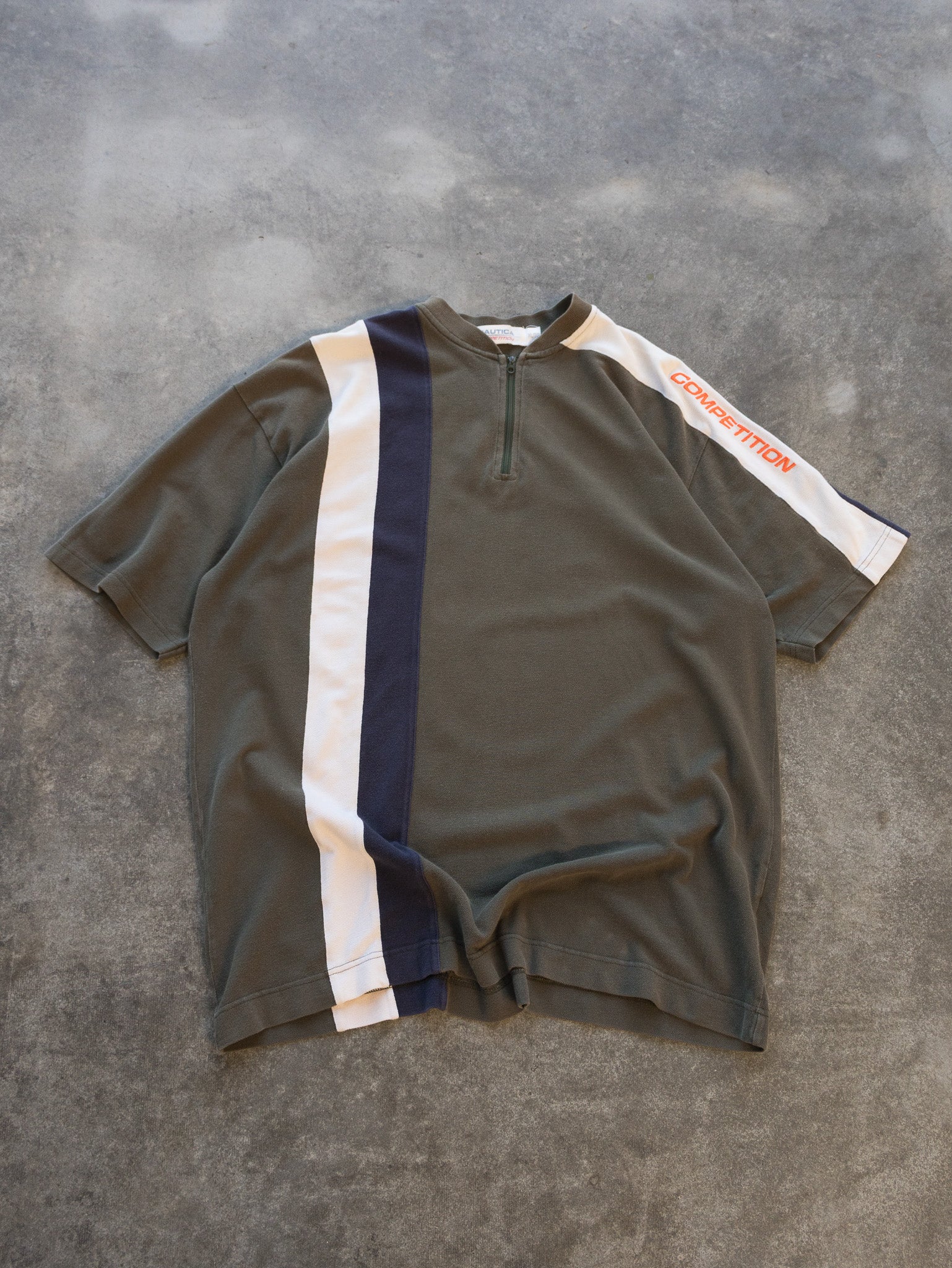 Vintage Green Nautica Quarter Zip Tee (XL)