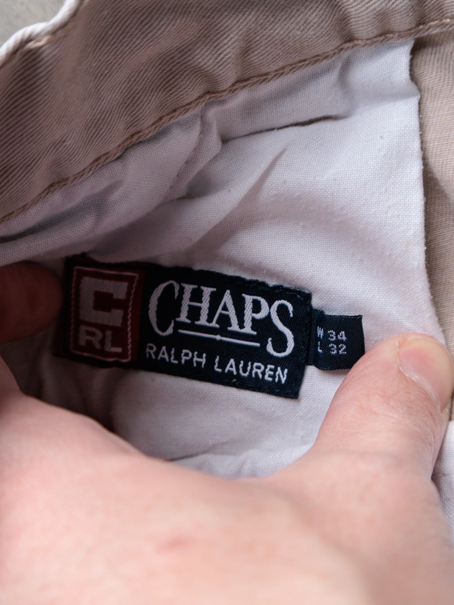 Vintage Beige Chaps Ralph Lauren Cargo Pants (W34)