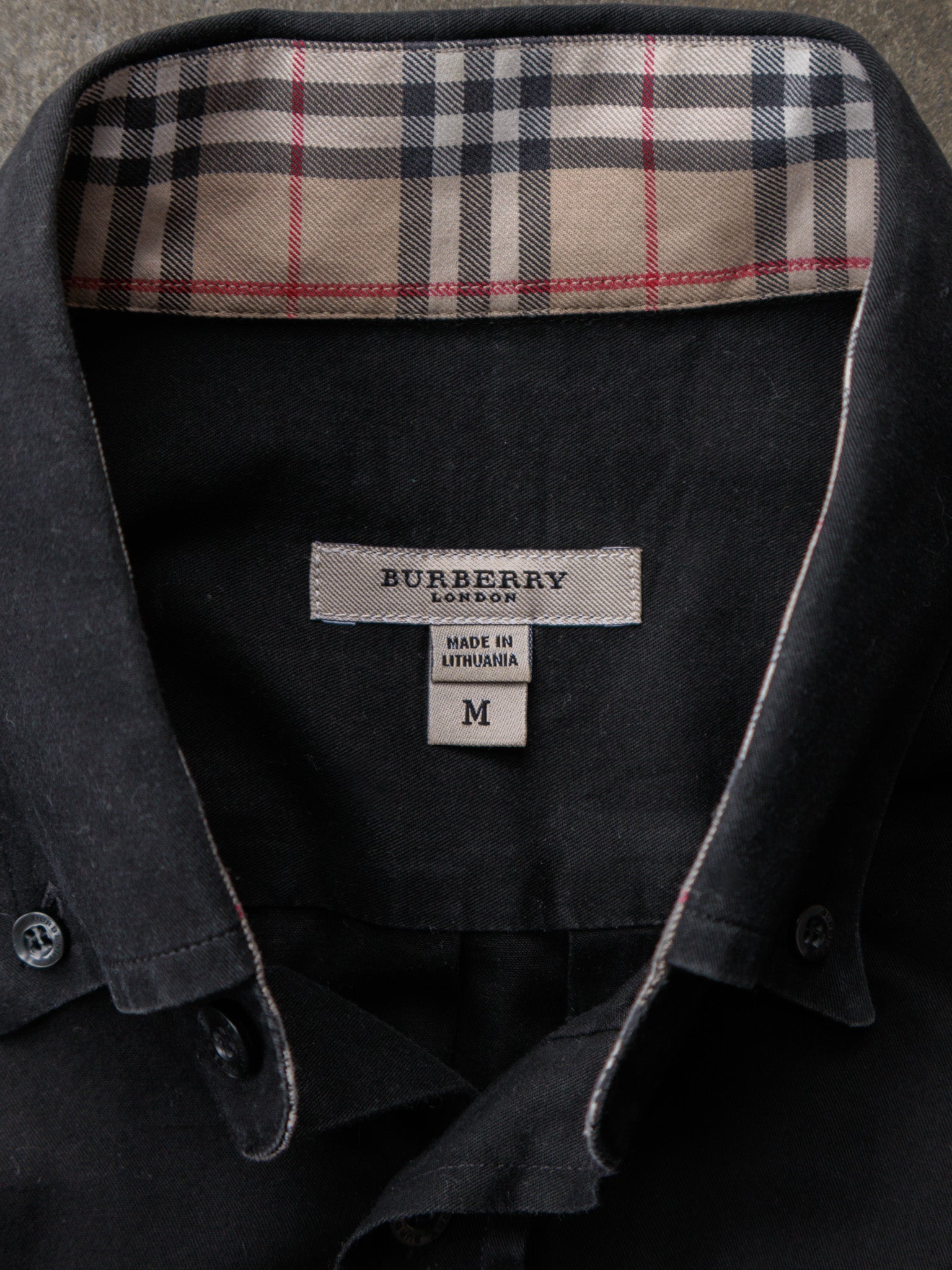 Vintage Black Burberry London Shirt (M)