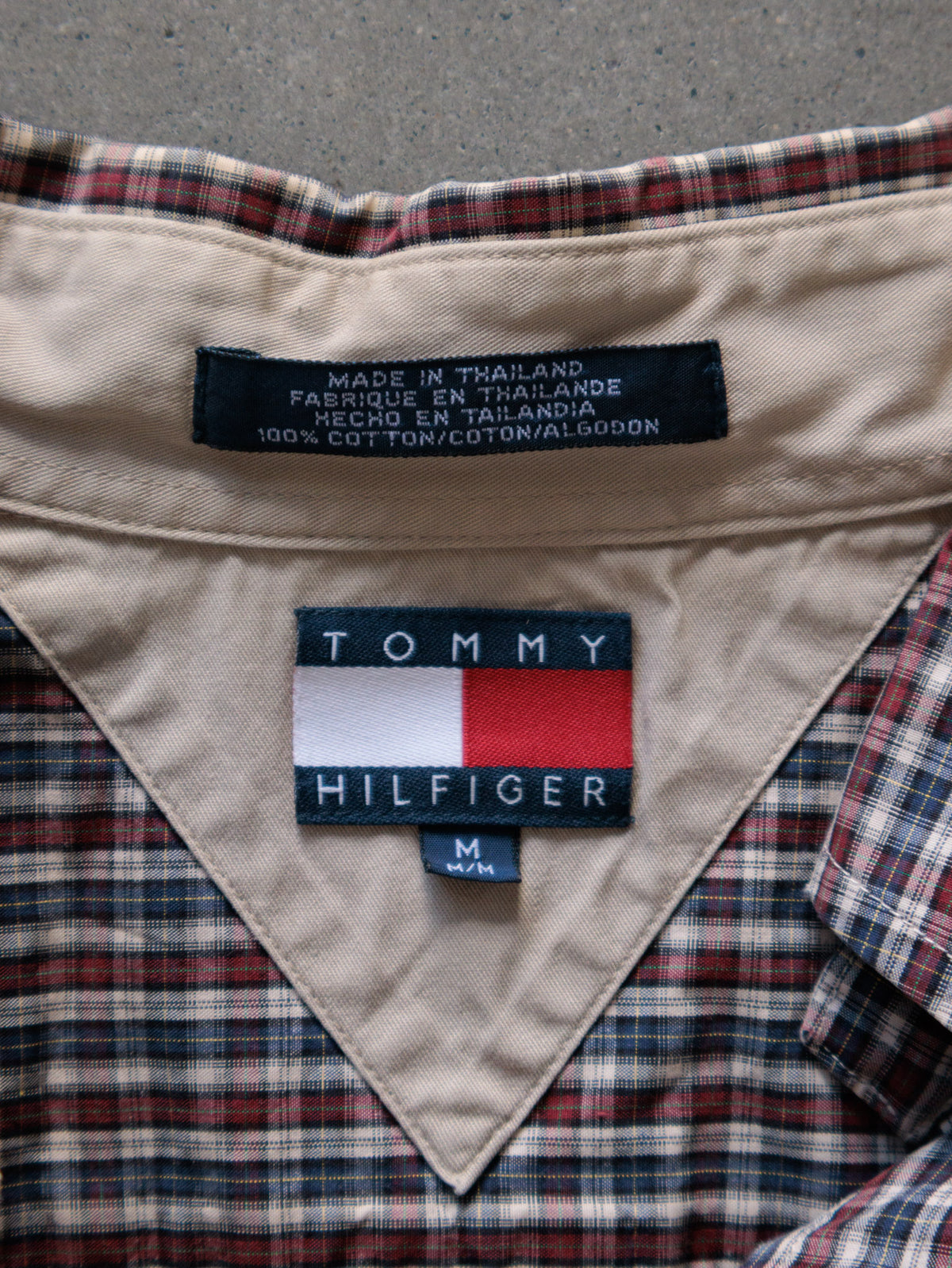 Vintage 90s Red Plaid Tommy Hilfiger Shirt (M)