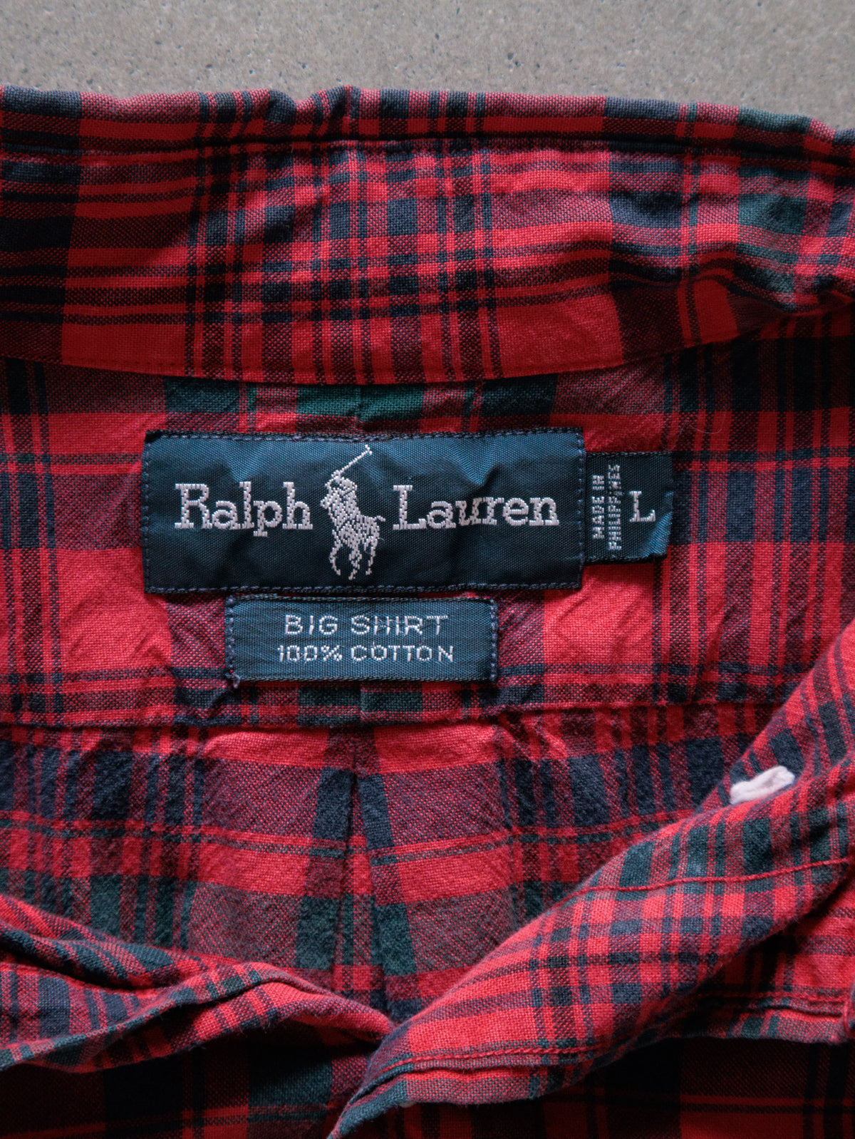 Vintage 90s Red Tartan Ralph Lauren Shirt (L)