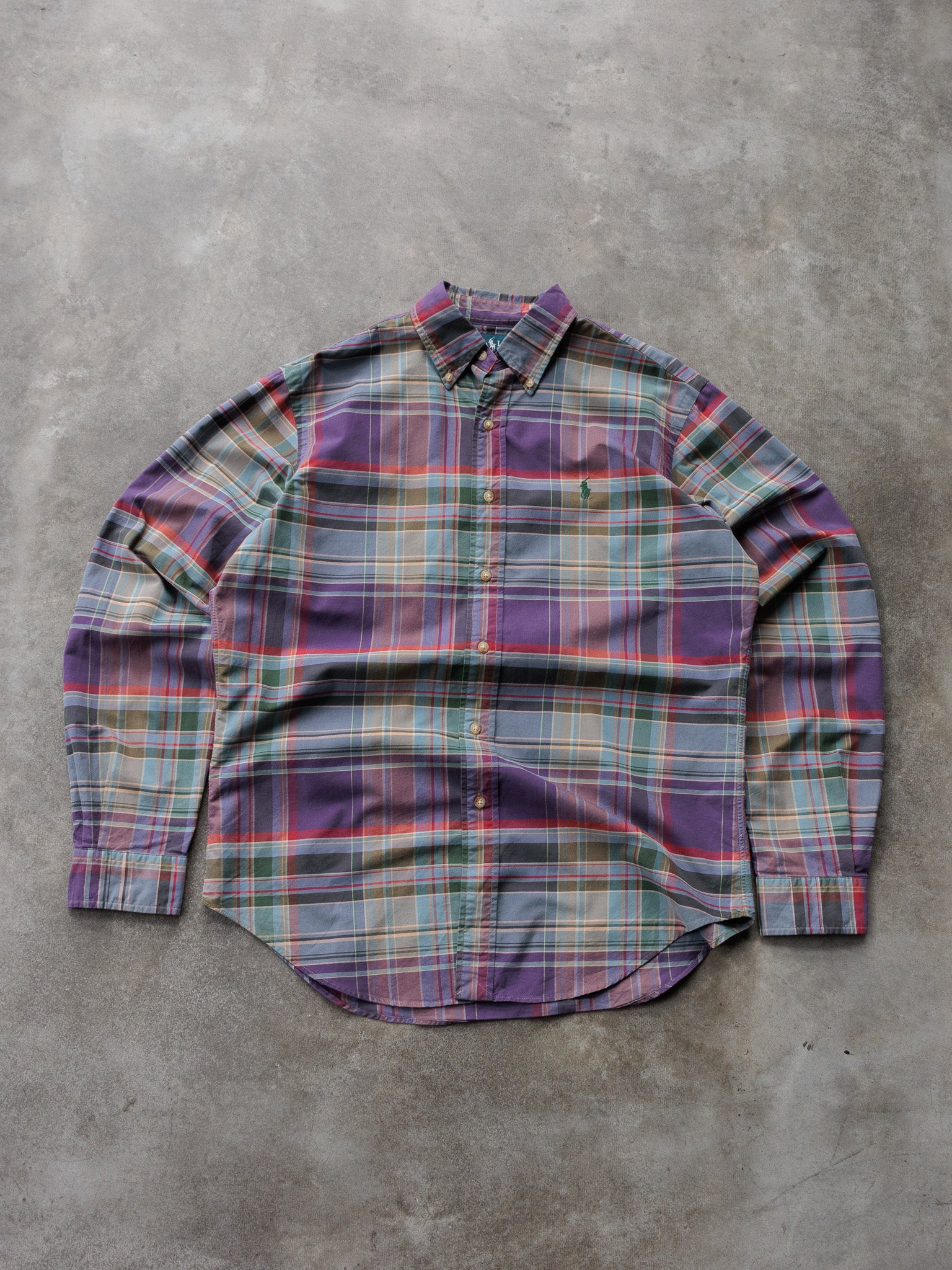 Vintage 00s Purple Plaid Ralph Lauren Shirt (M)