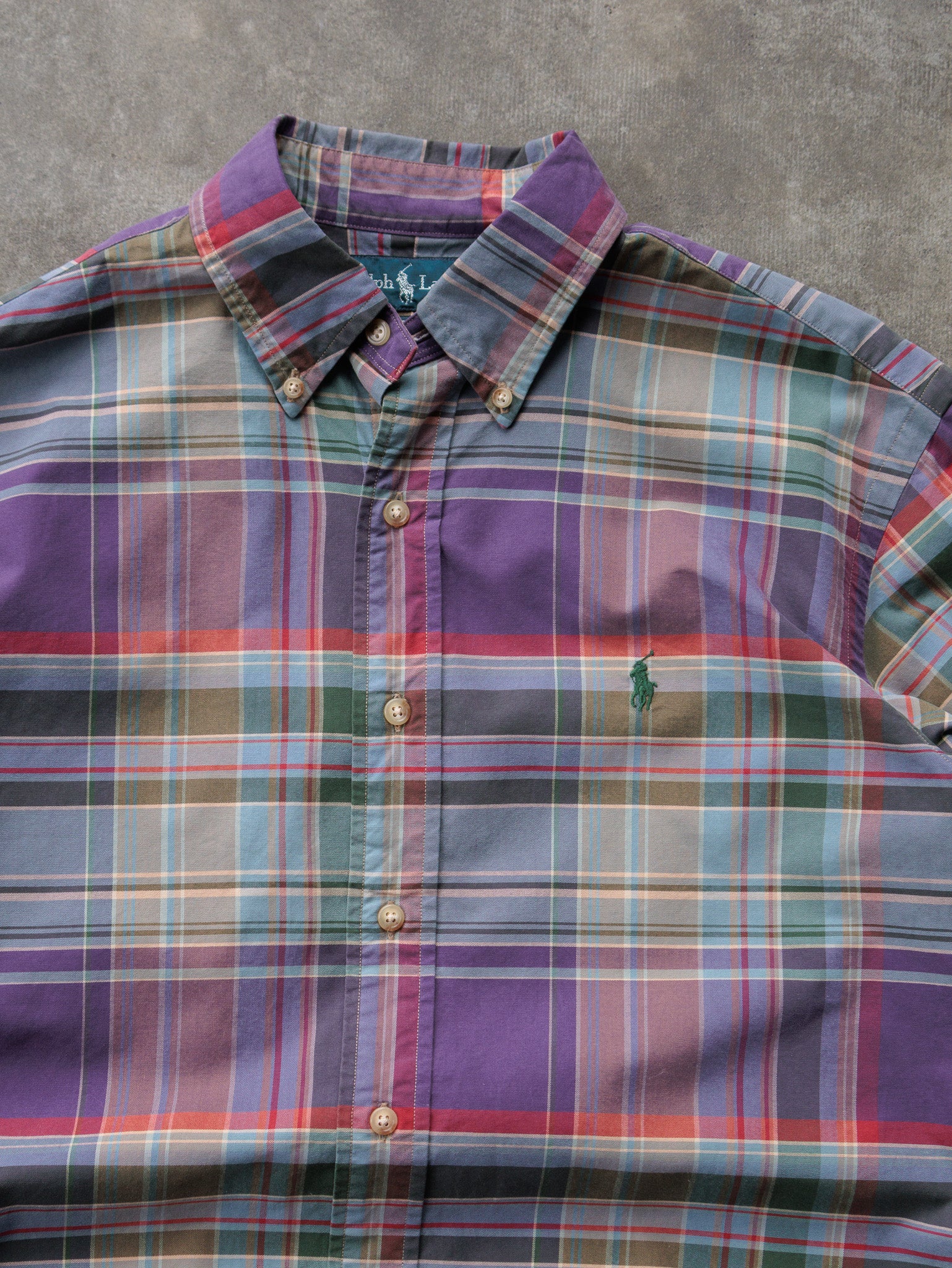 Vintage 00s Purple Plaid Ralph Lauren Shirt (M)
