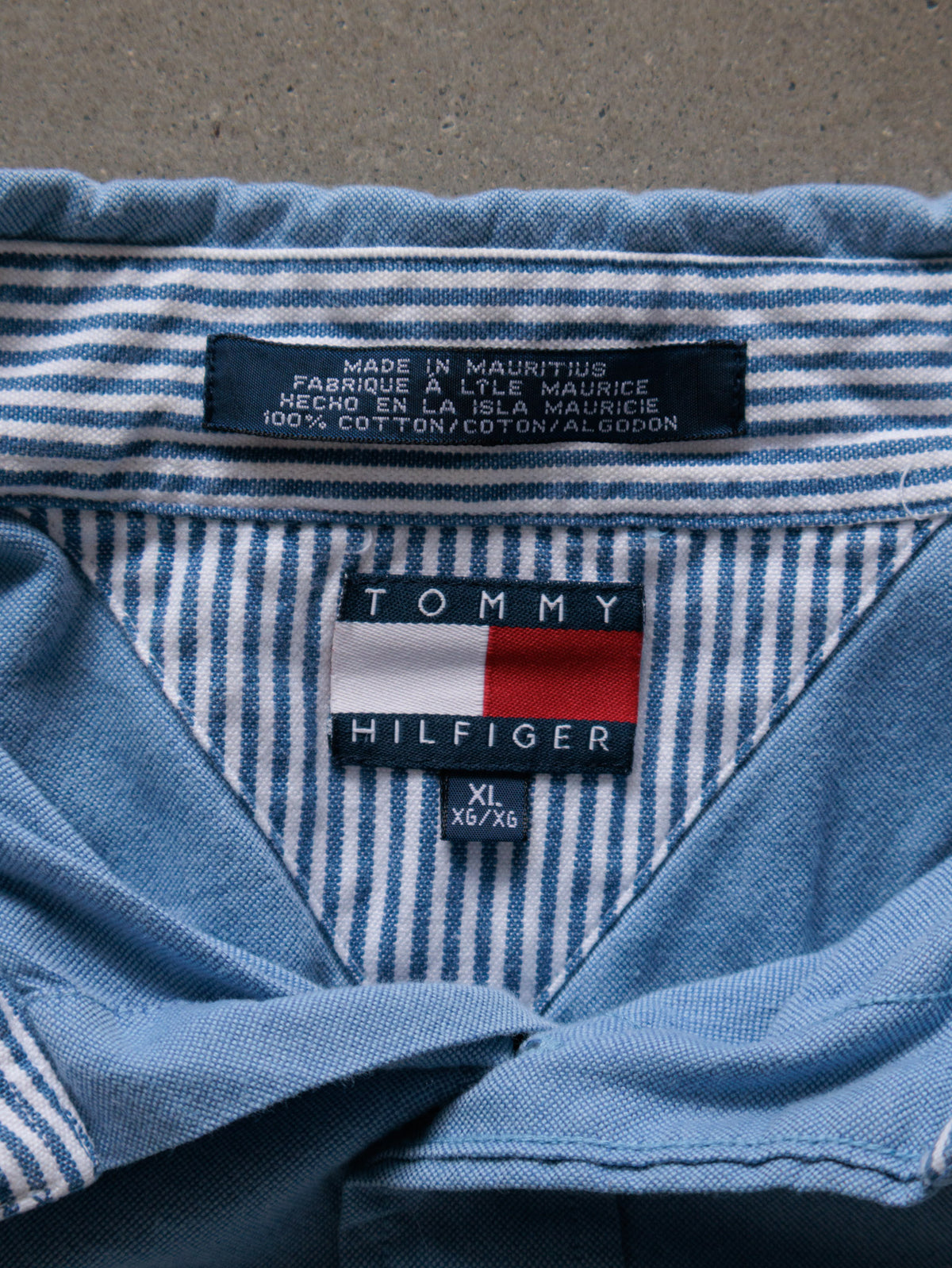 Vintage Blue Tommy Hilfiger Shirt (XL)