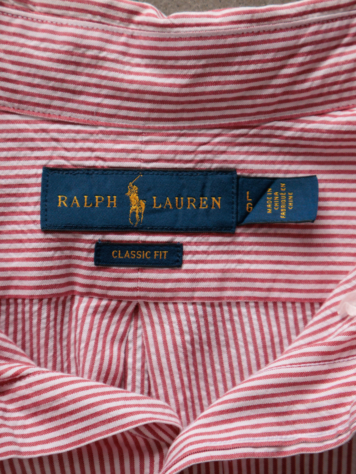 Vintage Red Striped Ralph Lauren Shirt (L)