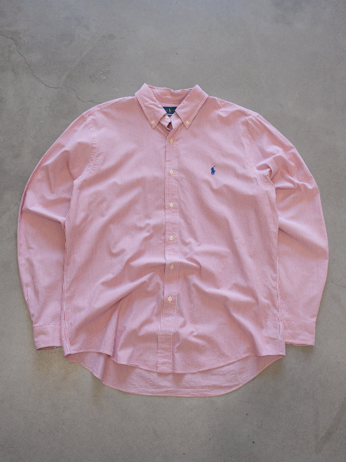 Vintage Red Striped Ralph Lauren Shirt (L)