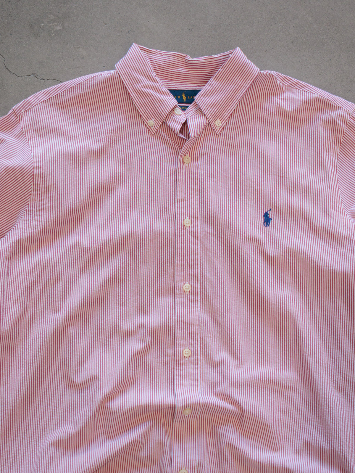 Vintage Red Striped Ralph Lauren Shirt (L)
