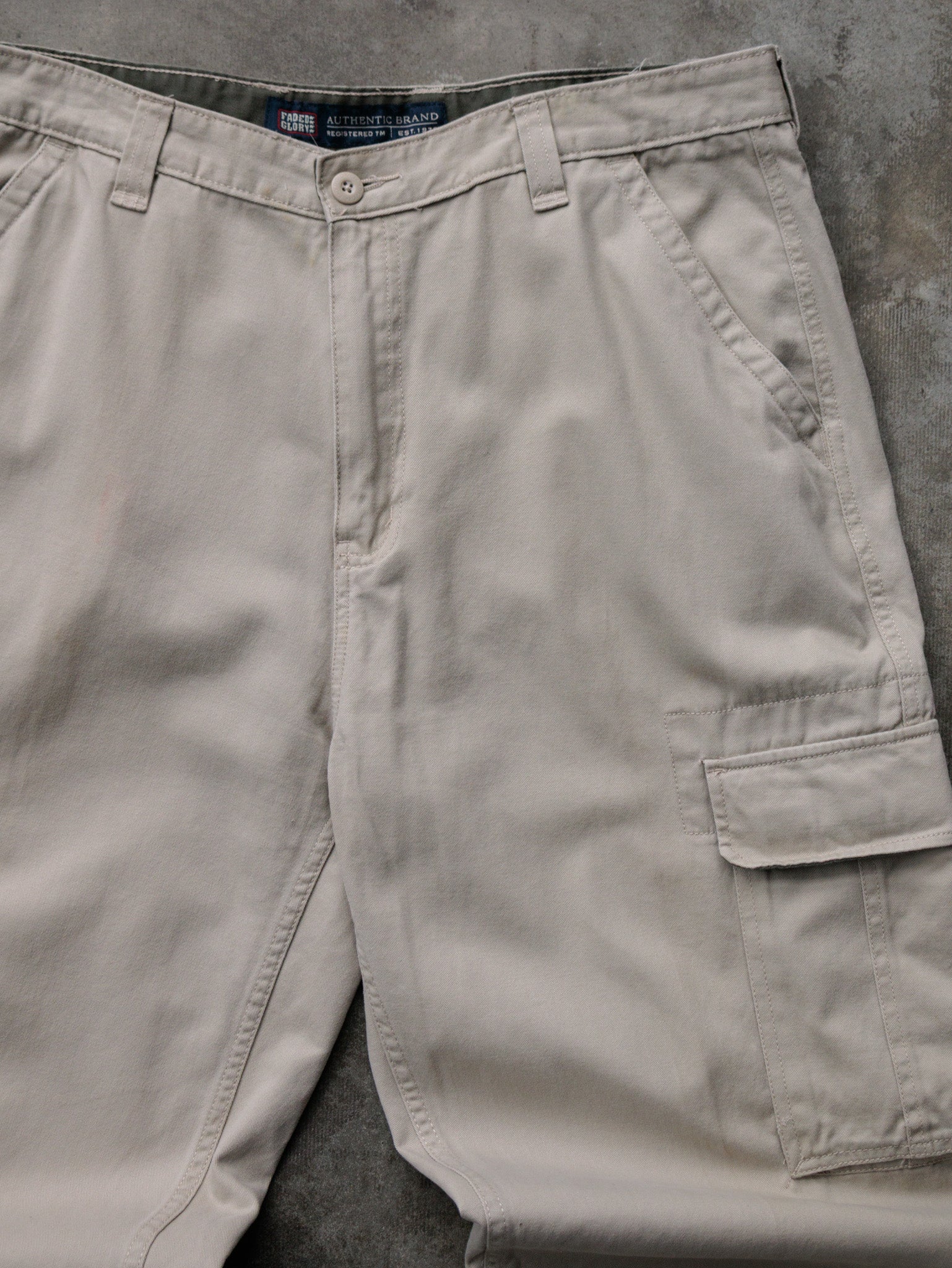 Vintage Beige Faded Glory Cargo Pants (W36)