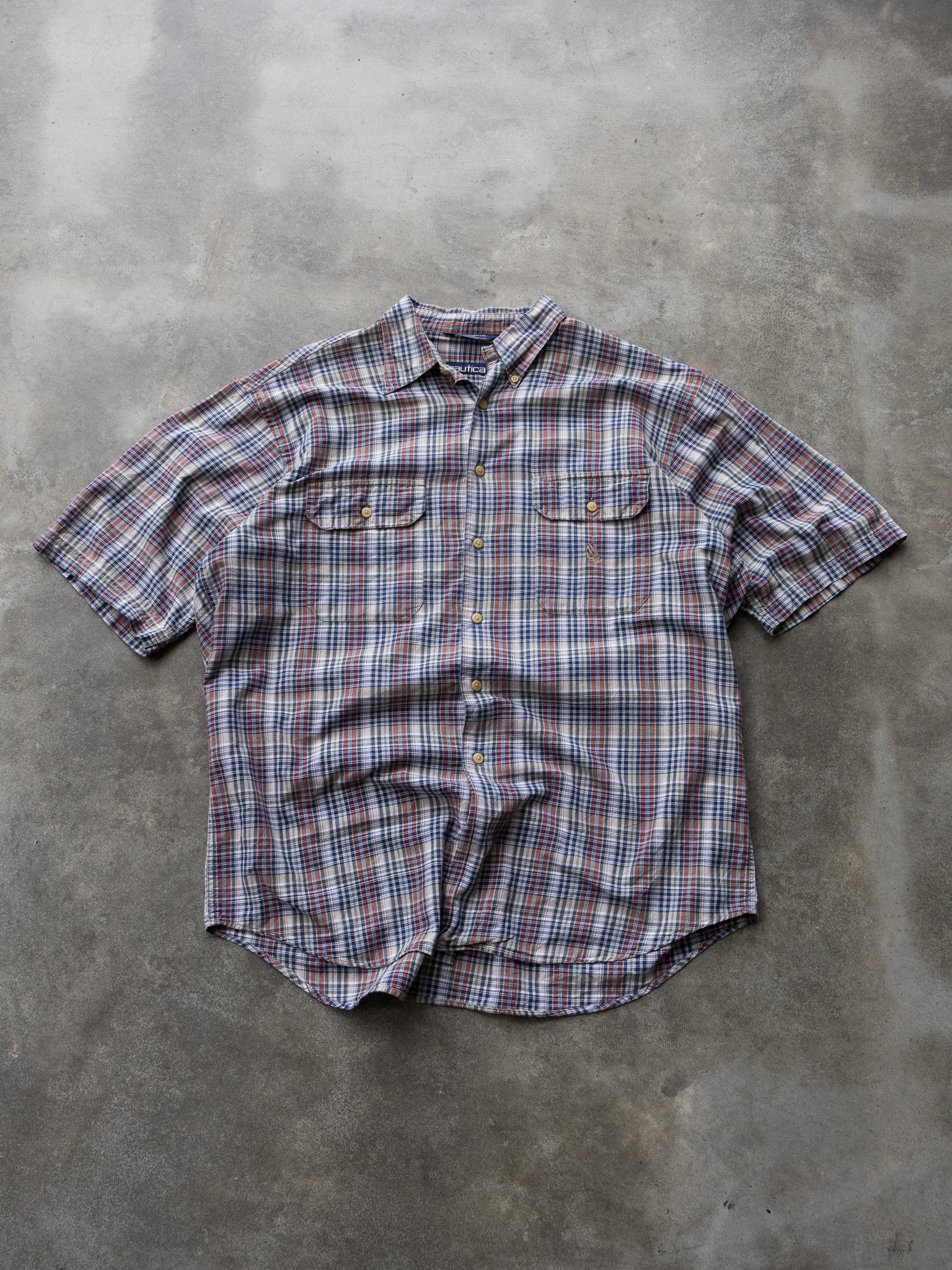 Vintage 00s Plaid Nautica Short Sleeve Shirt (L)