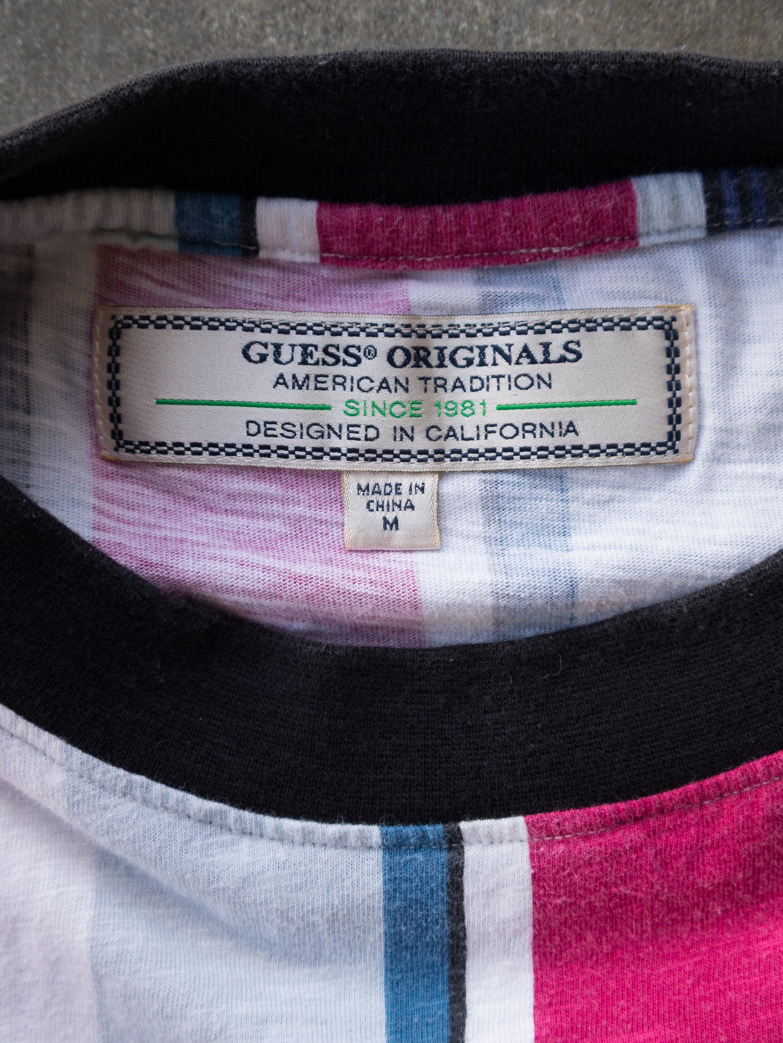 Vintage Guess Los Angeles Stripe Tee (L)
