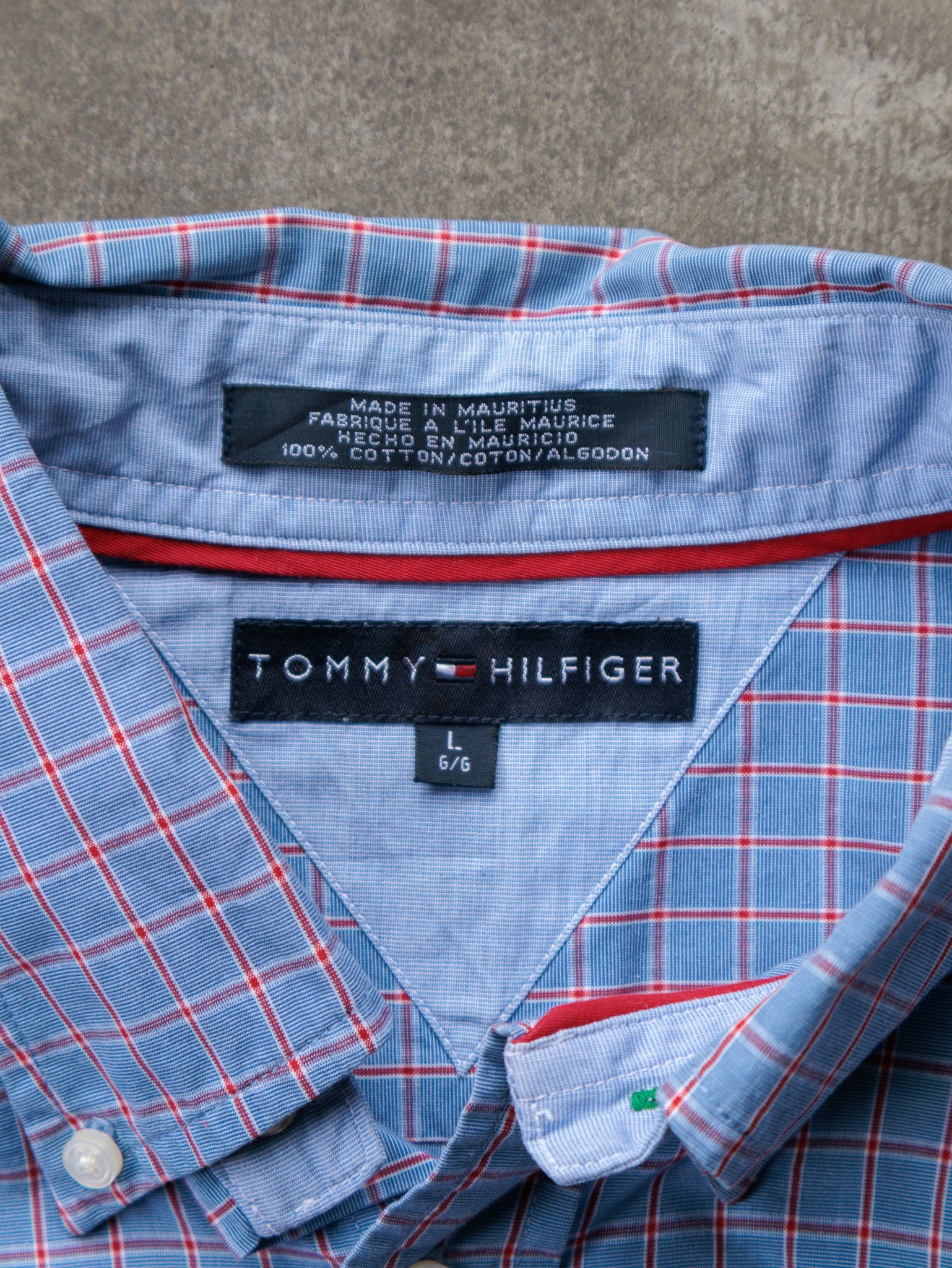 Vintage 00s Blue Plaid Tommy Hilfiger Shirt (L)