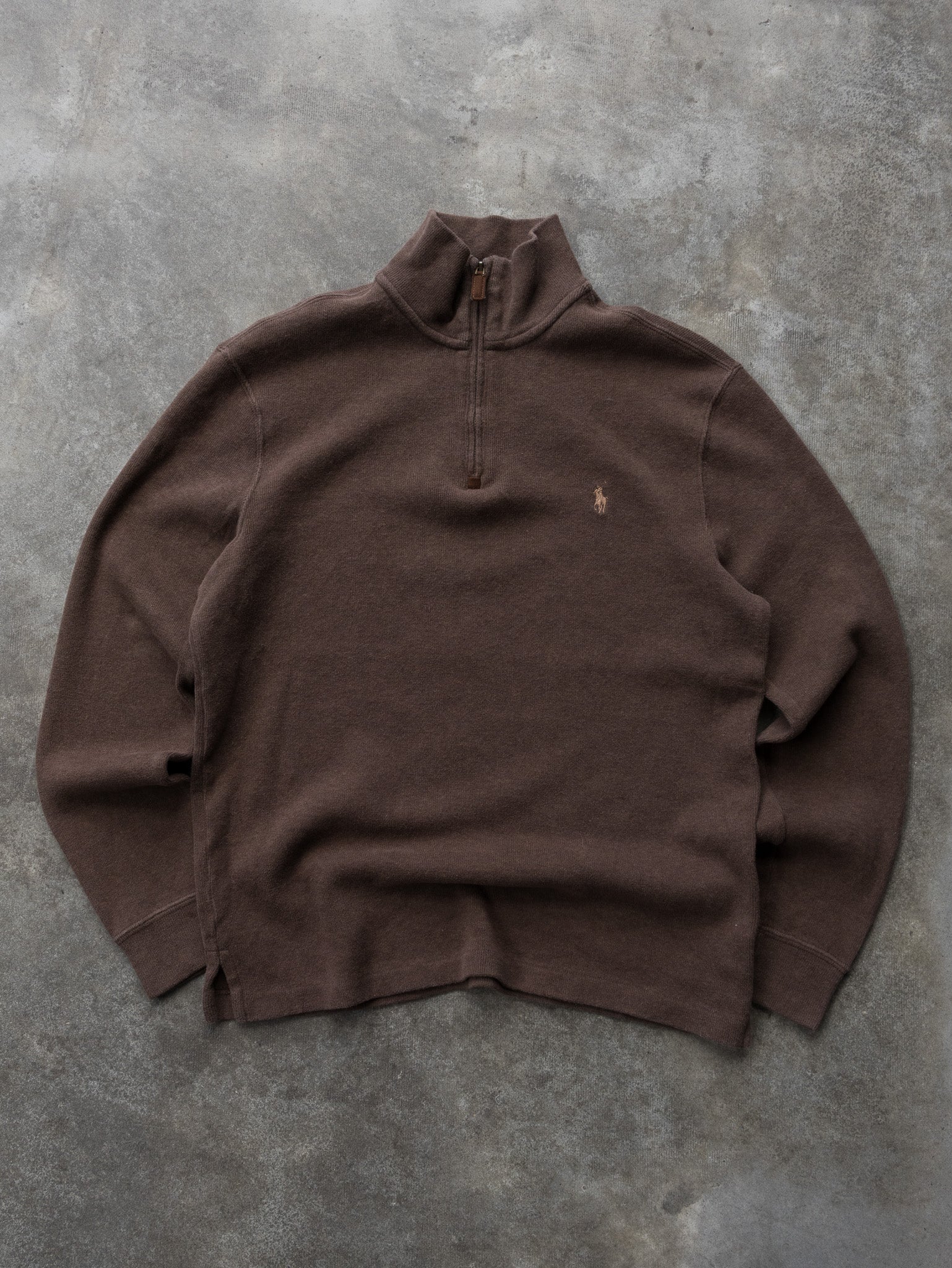 Vintage Brown Polo Ralph Lauren Quarter Zip Knit (S)