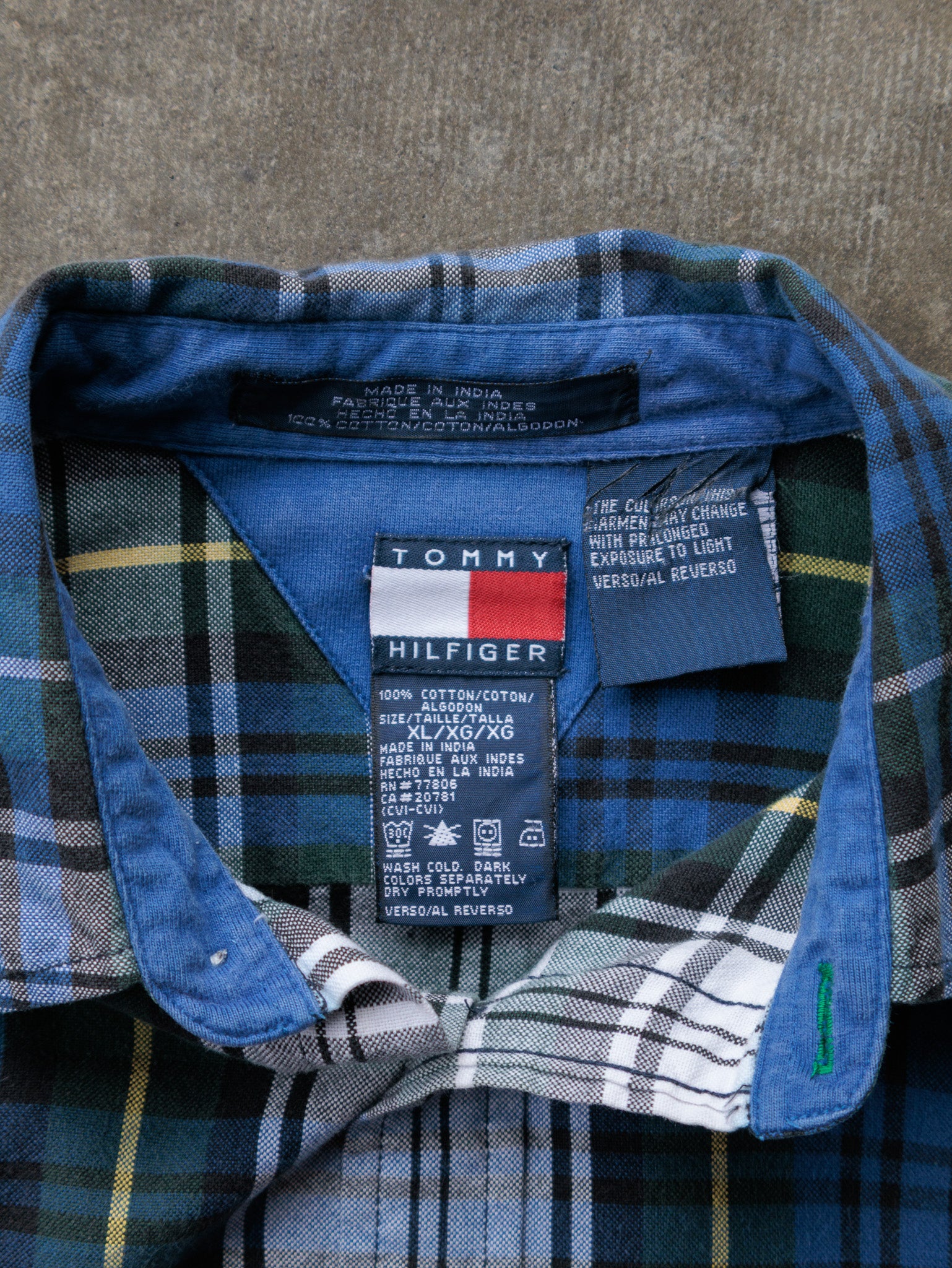 Vintage 00s Green Plaid Tommy Hilfiger Flannel Shirt (XL)