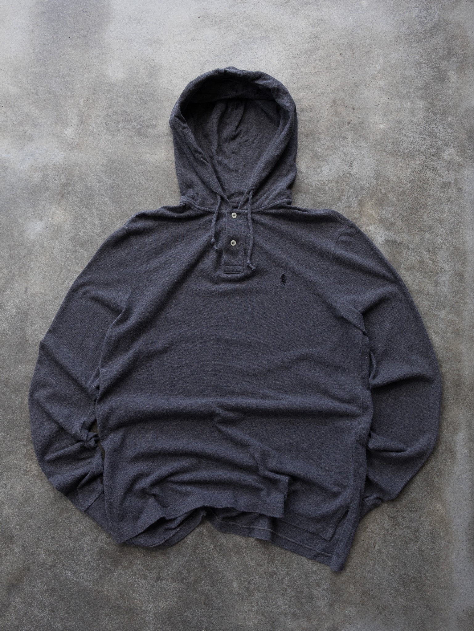 Vintage 00s Charcoal Polo by Ralph Lauren Henley Hoodie (M)