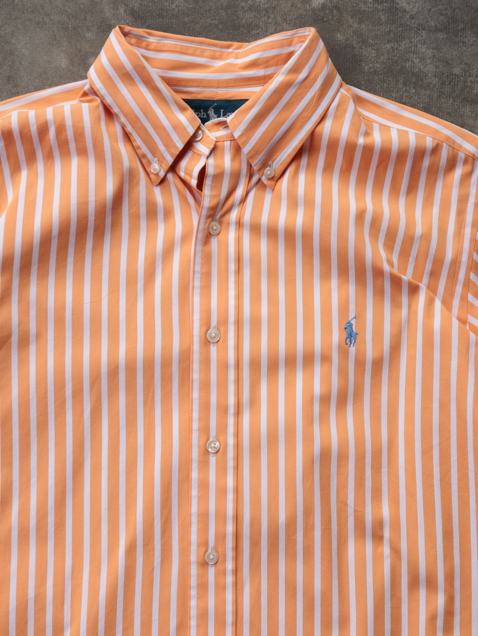 Vintage 00s Orange Striped Ralph Lauren Shirt (L)