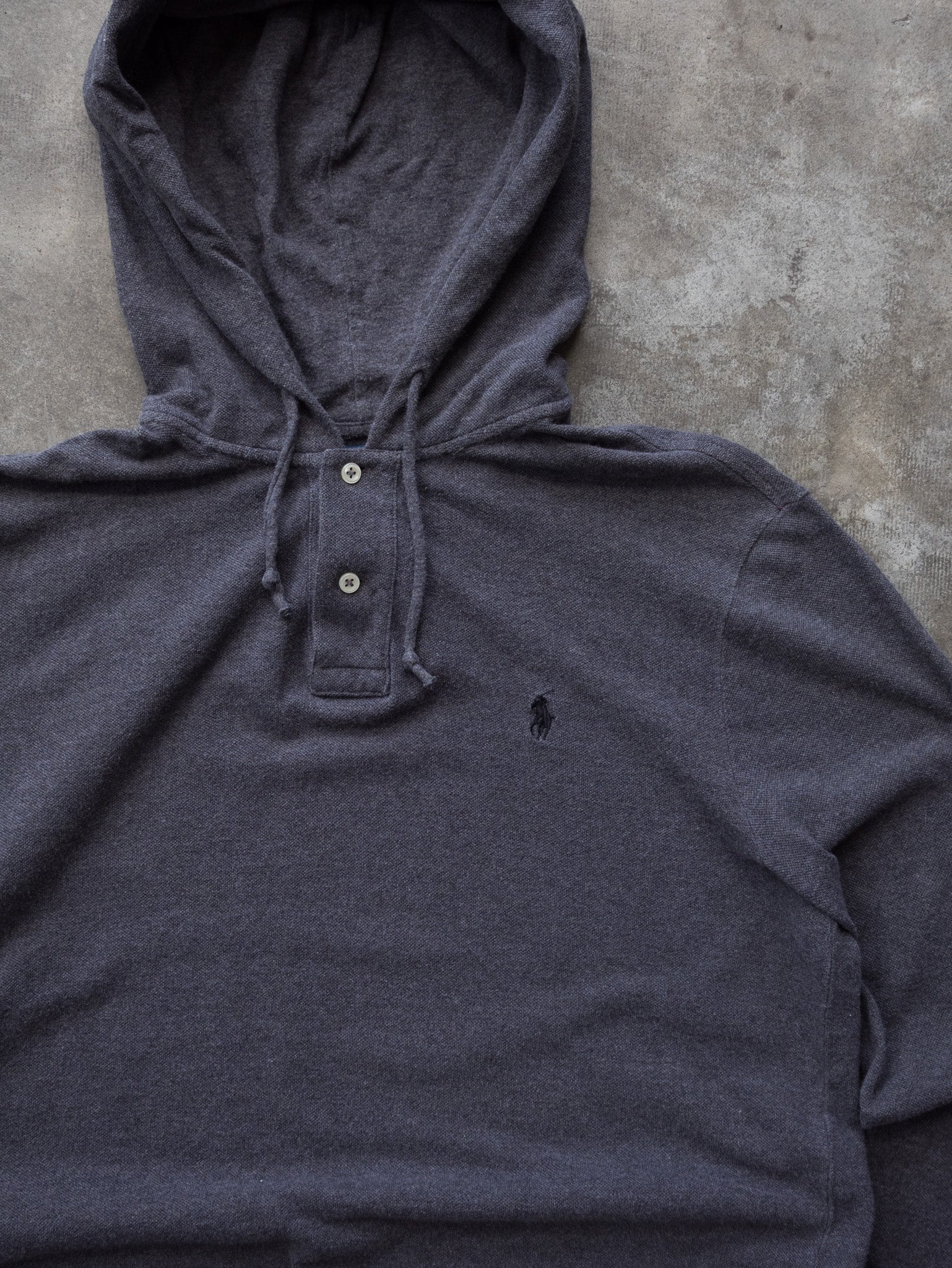 Vintage 00s Charcoal Polo by Ralph Lauren Henley Hoodie (M)
