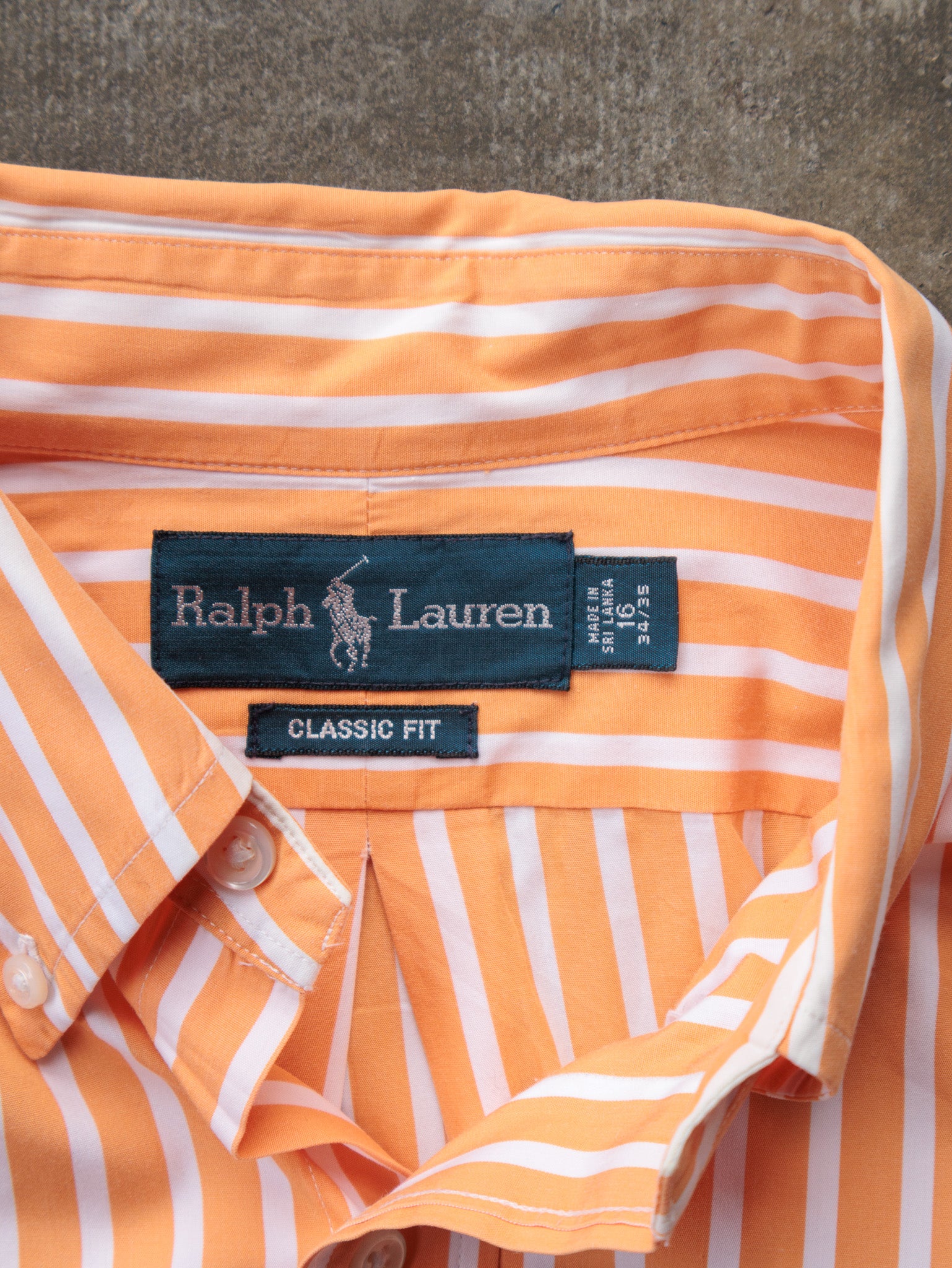 Vintage 00s Orange Striped Ralph Lauren Shirt (L)