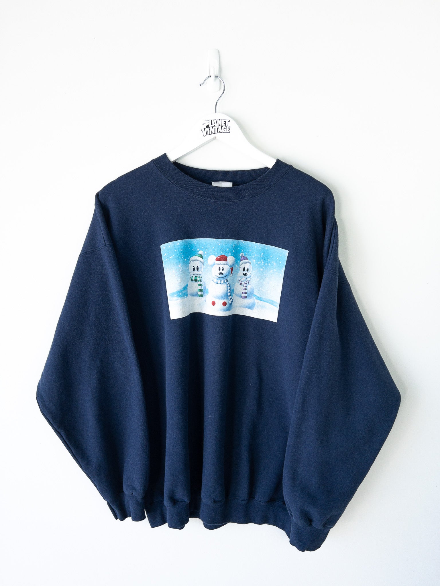 Vintage Mickey, Donald Duck, Goofy Snowman Sweatshirt (XL)
