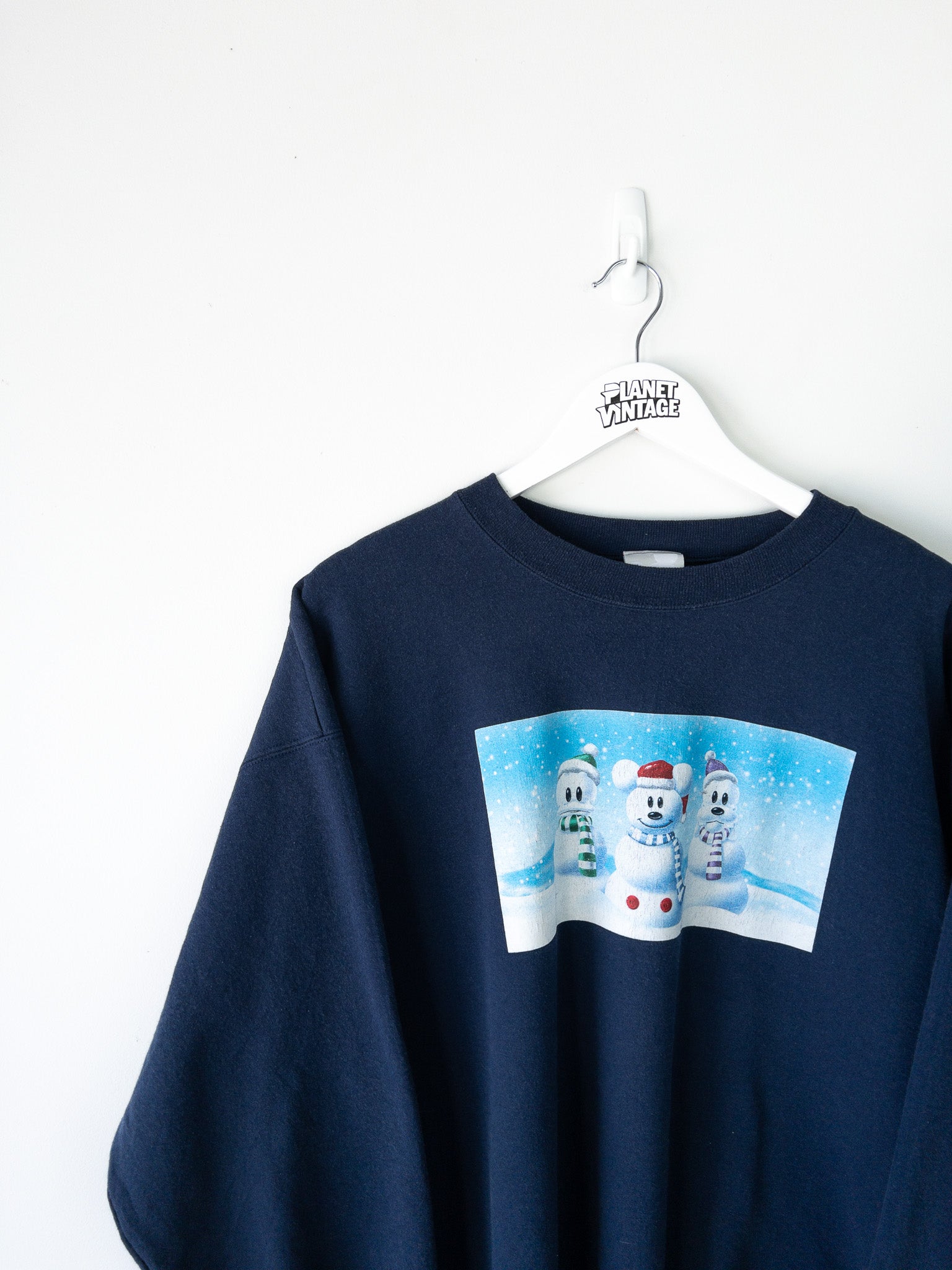 Vintage Mickey, Donald Duck, Goofy Snowman Sweatshirt (XL)