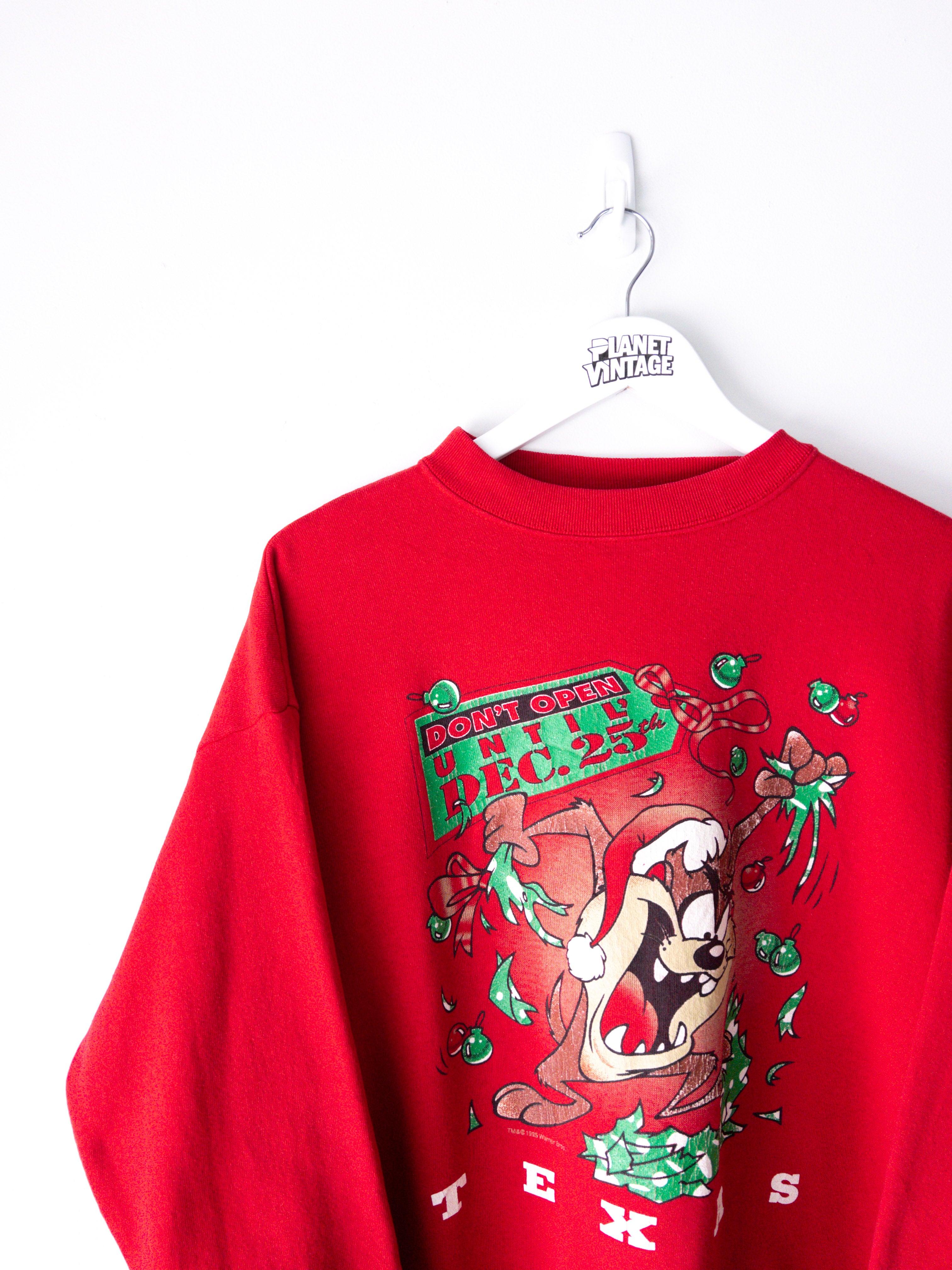 Vintage Taz Texas 1995 Christmas Sweatshirt (L)