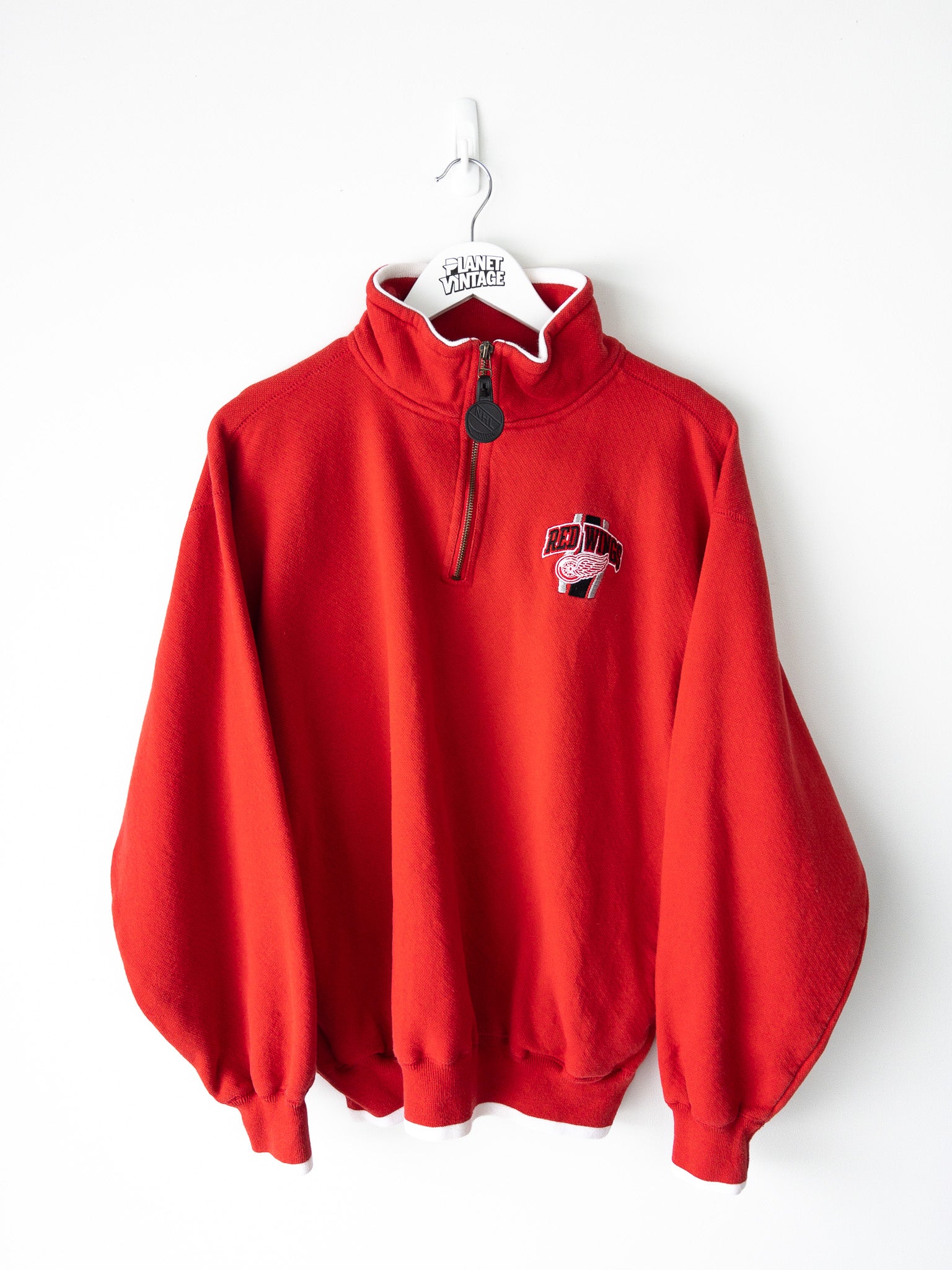 Vintage Detroit Red Wings Quarter Zip Sweatshirt (M)