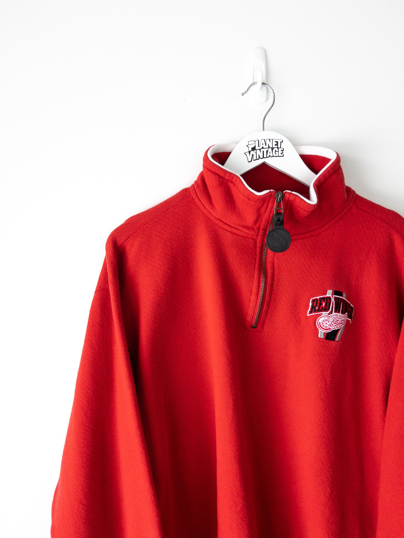 Vintage Detroit Red Wings Quarter Zip Sweatshirt (M)